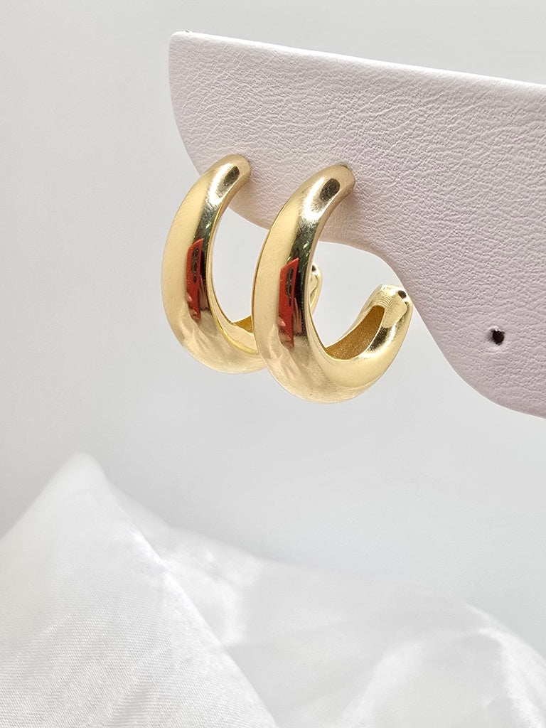 14KT PLAIN EARRINGS Weight 3.7GR