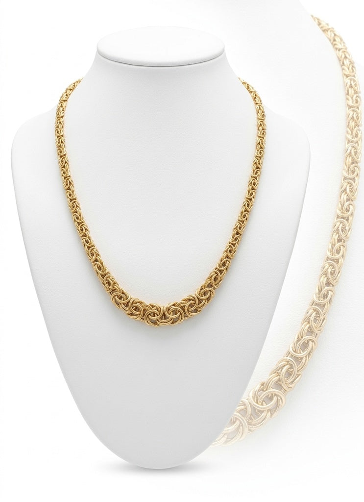 14KT MODERN BYZENTINE NECKLACE Size 18INCH  Weigth 12.3GR