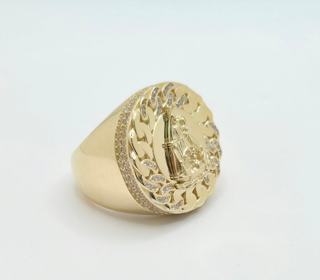 10KT CHAIN DETAIL ROUND CARIDAD RING Size 12 Weight 13.5GR