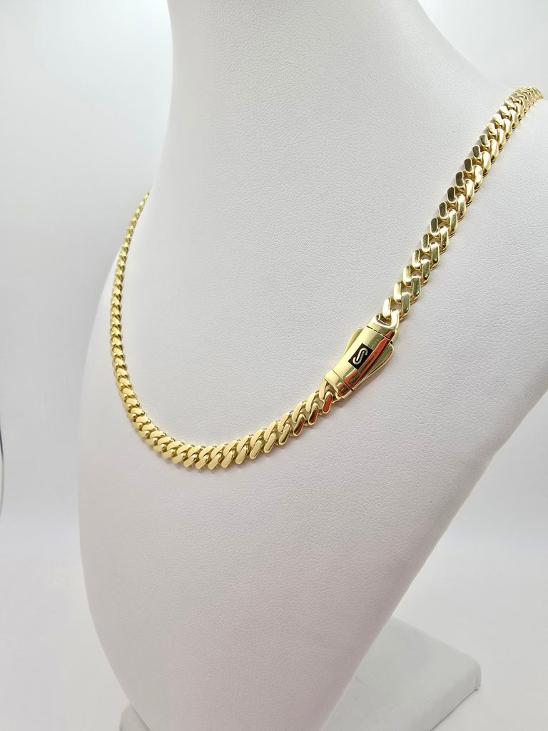 10KT CERTIFIED  PLAIN MONACO CHAIN  5MM 22INCH