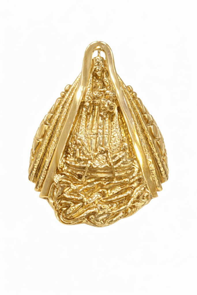 10KT NUGGET CARIDAD RING Size 10 Weight 12.9GR