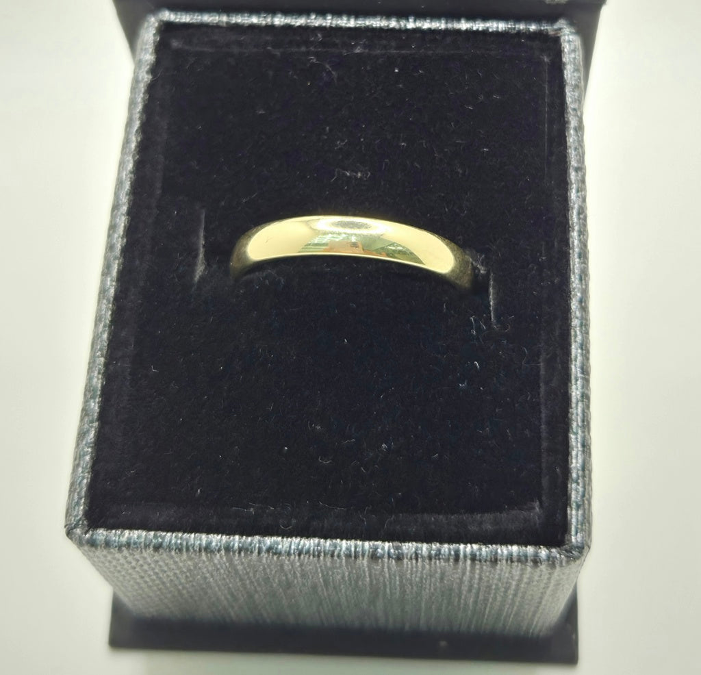 14KT SOLID ENGAGEMENT BAND MENS RING Size 12 4MM Weight 4GR