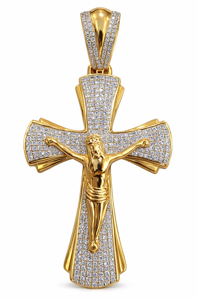 10KT DIAMOND CROSS WITH JESUS Size 60X30MM Weigth 13.80