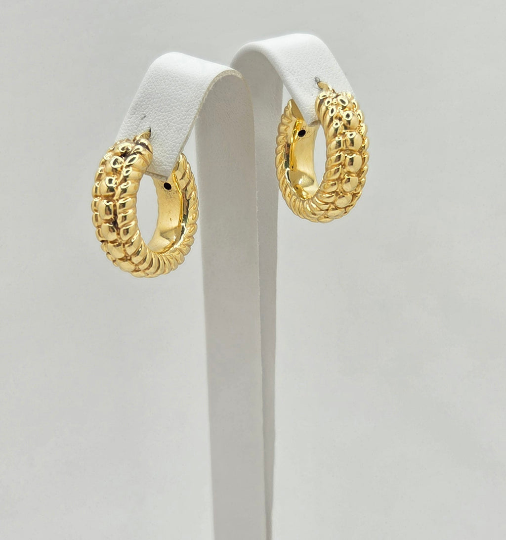 10KT MODERN CORN DESIGN HOOPS EARRINGS Weight 6.2GR