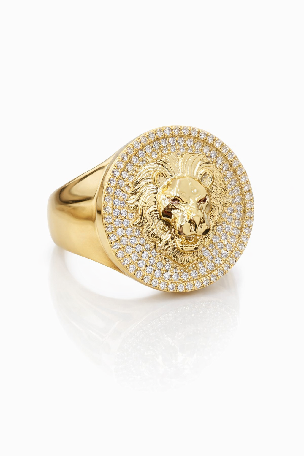 10KT CZ LION RING  Size 10 Weigth 7.3GR