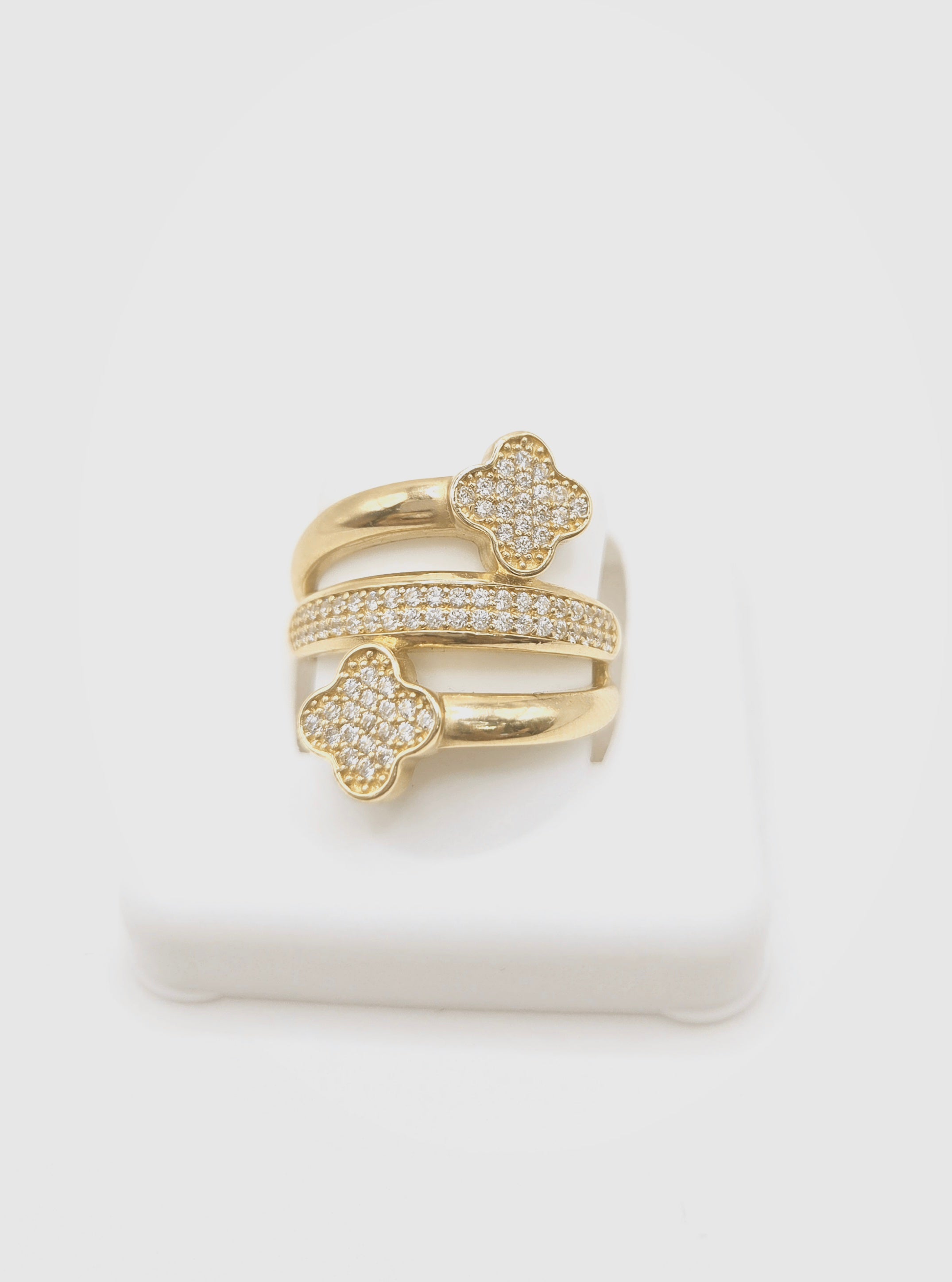 14KT FLOWER RING+WOMAN Size 7 Weigth 3.9GR