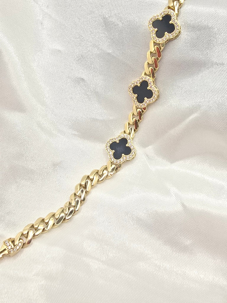 10KT FLOWER BRACELET Size 7.5INCH  6.5MM Weigth 11.4GR