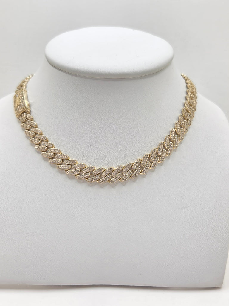 10KT MONACO CHAIN KAROL G STYLE Size 16INCH 9MM Weight 24.2GR