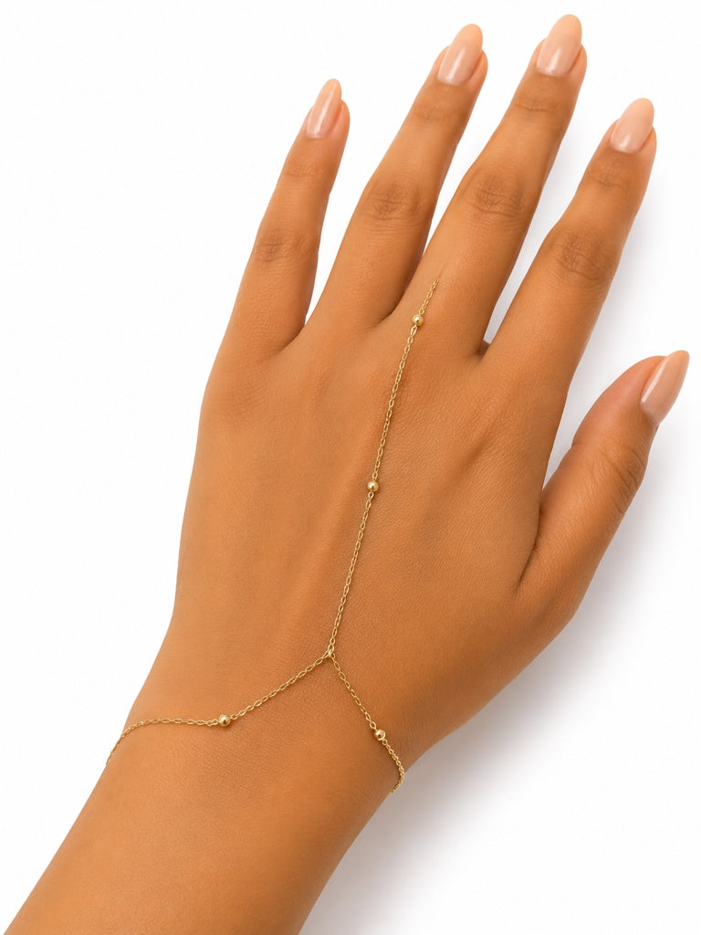 10K HAND CHAIN BRACELET+CHAIN Size