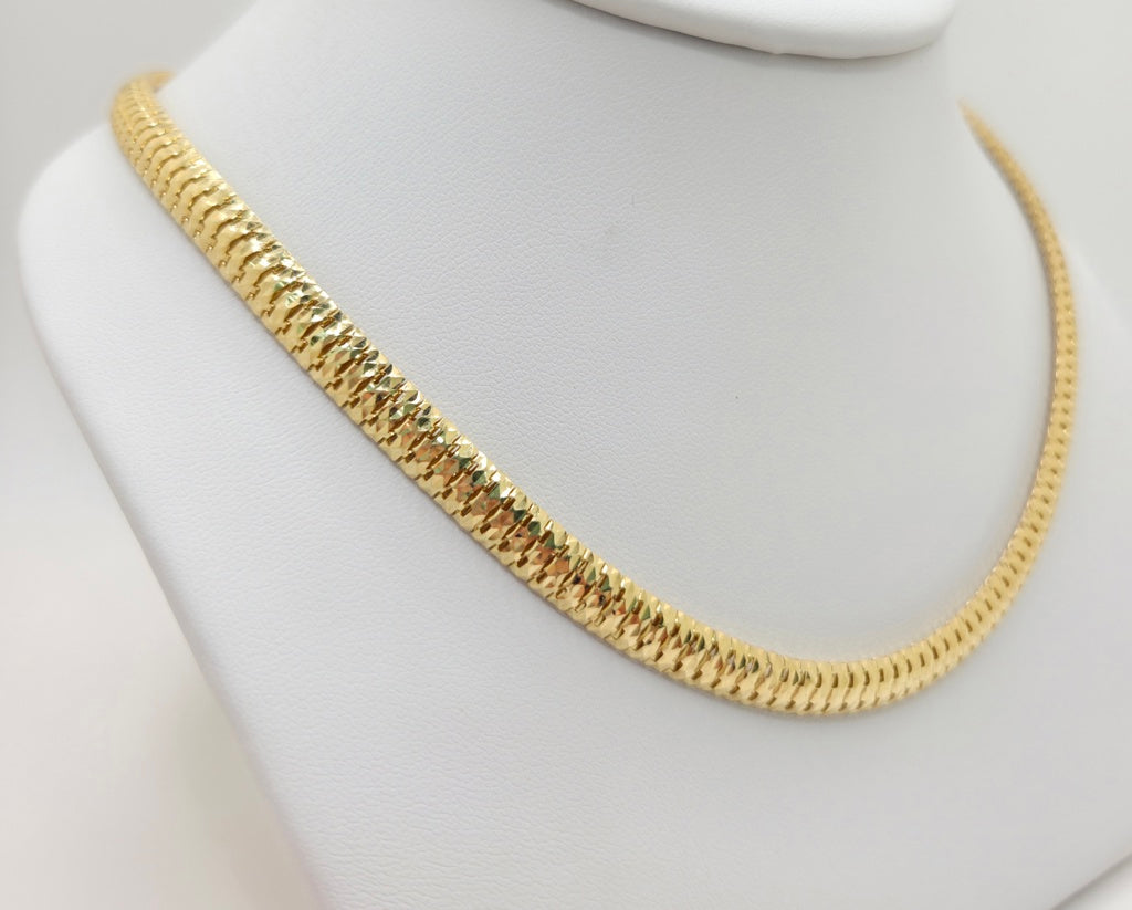 10KT DIAMOND CUT FLEXIBLE NECKLACE Size 20INCH 6.5GR Weight 20.8GR
