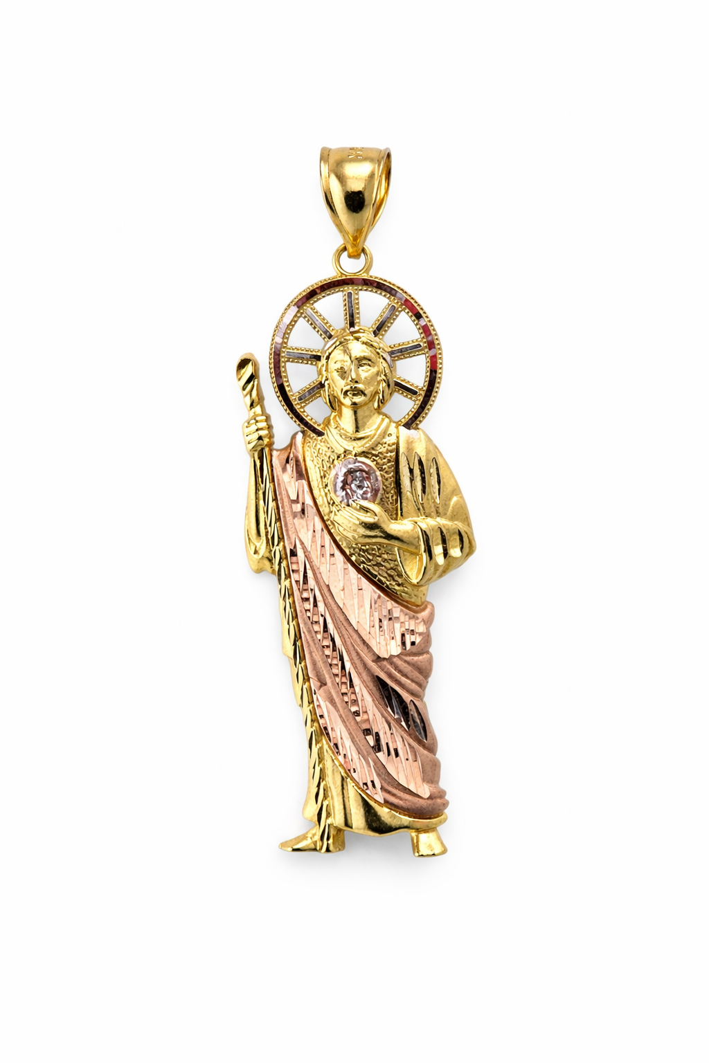 10KT SAN JUDAS PENDANT Size  Weigth 6.6GR