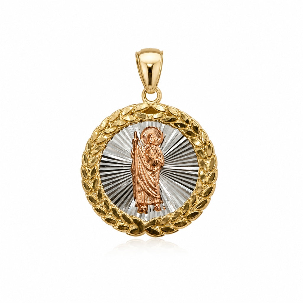 10KT ROUND SAN JUDAS PENDANT Size  Weigth 4.7GR