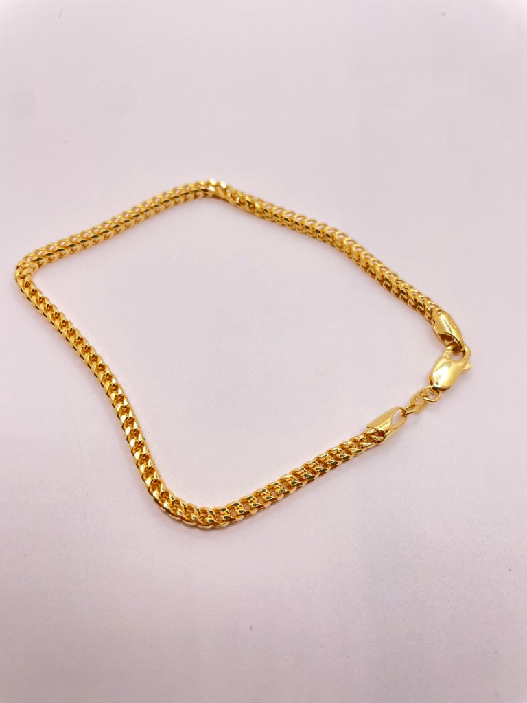 10KT SOLID FRANCO BRACELET Size 8INCH 3MM Weigth 8.5GR