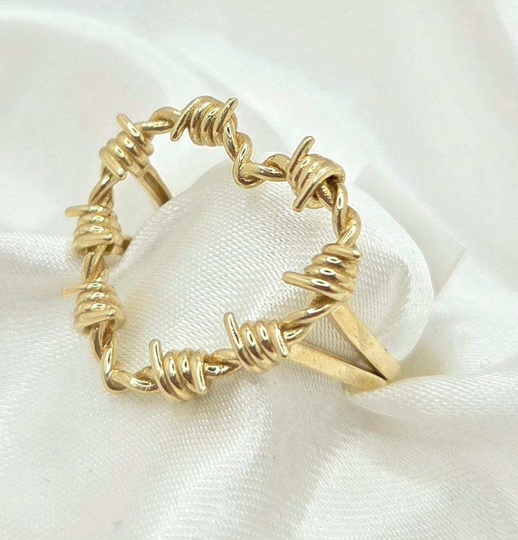 10KT BIG KAROL G HEART RING Size 8 Weight 3.4GR