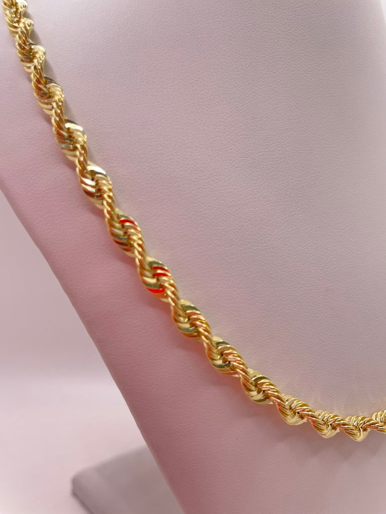 10KT ROPE STYLE CHAIN 18INCH 5MM