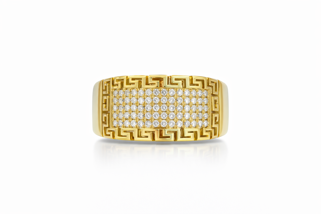 14KT CZ RING WITH TWIST UNDERNEATH Size 8.5 Weight 3.5GR