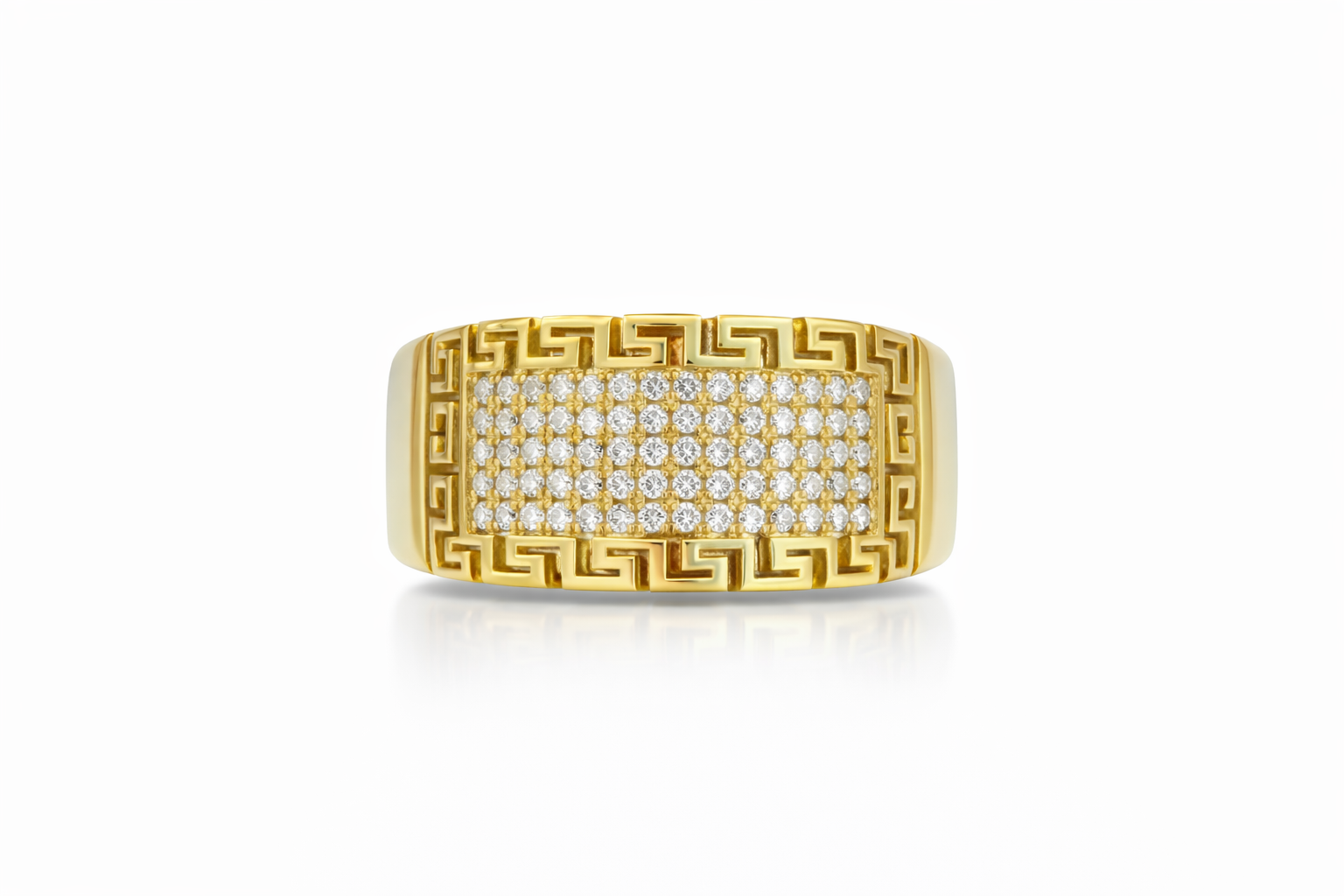 14KT CZ RING WITH TWIST UNDERNEATH Size 8.5 Weight 3.5GR