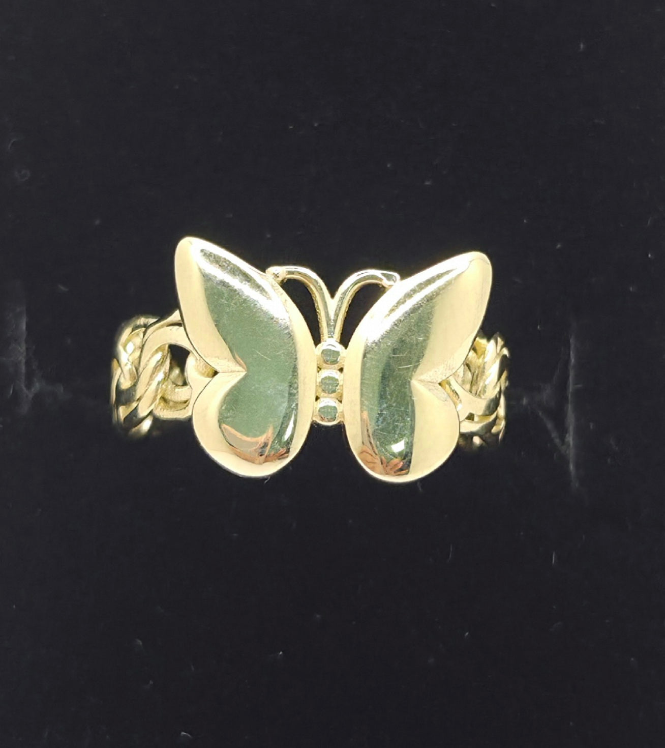 10KT GOLDEN BUTTERFLY RING Size 8 Weight 3.1GR