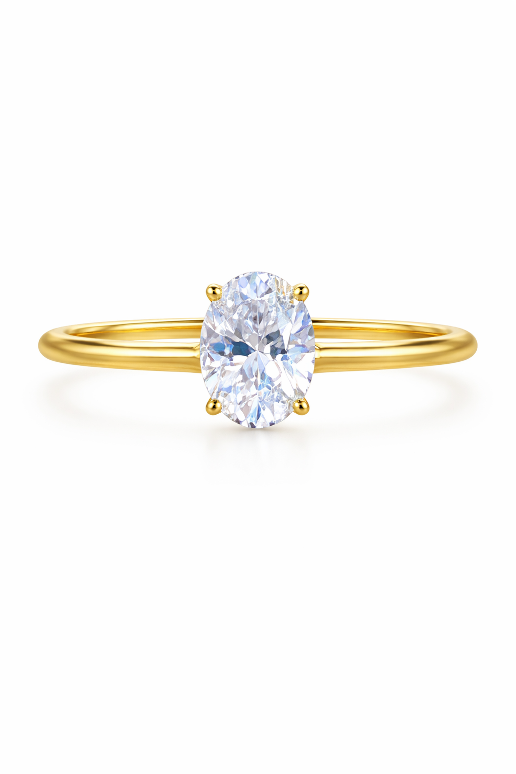 14KT DELICATE SINGLE OVAL STONE PROMISE RING Size 7 Weigth 2.2GR