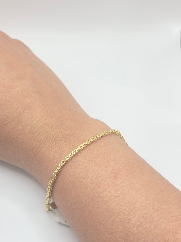 10KT BYZENTINE BRACELET Size 7INCH 2MM Weight 2.3GR