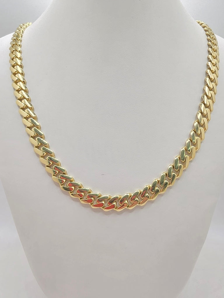 10KT PLAIN CERTIFIED MONACO CHAIN Size 8MM 22INCH Weight 21GR