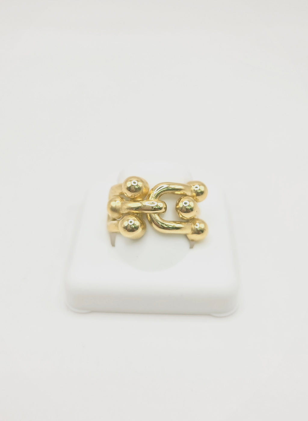 14KT GOLDEN BIG PAPER CLIP RING Size 7 Weigth 3.9GR