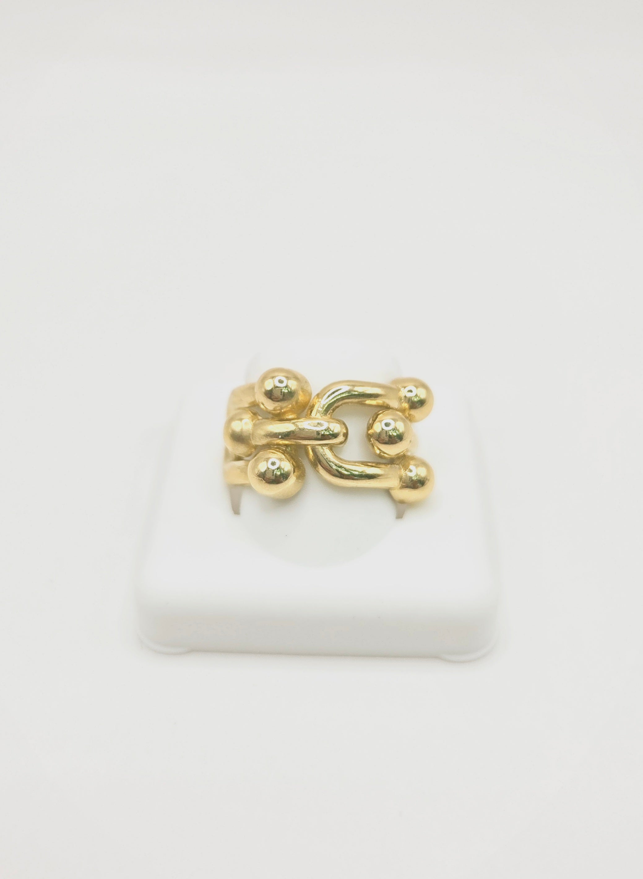 14KT GOLDEN BIG PAPER CLIP RING Size 7 Weigth 3.9GR