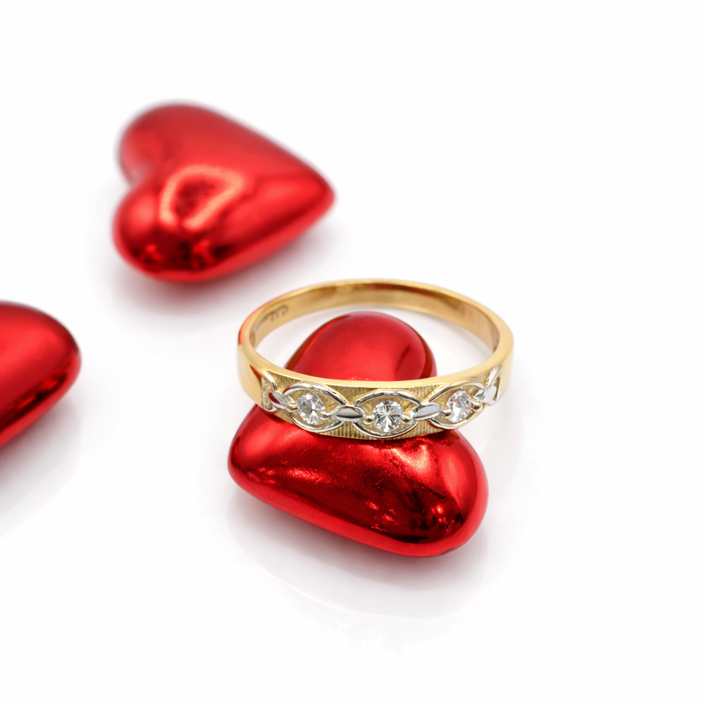 10KT TWO TONE ENGAGEMENT MAN'S RING Size 10 Weigth 2.5GR