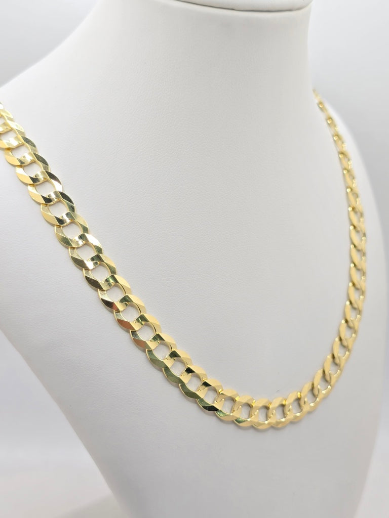 10KT SOLID CUBAN CURB FLAT CHAIN Size 8.5MM 24IN Weigth 39.8GRS
