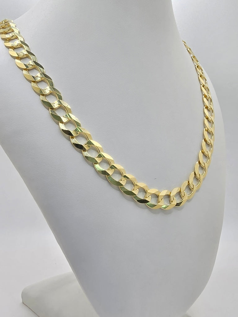 10KT SOLID CUBAN CURB FLAT CHAIN Size 24INCH 9.5MM Weight 43.2GR