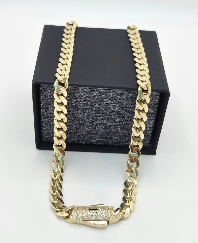 14KT MONACO STYLE CHAIN Size 18INCH 8MM Weight 19.5GR