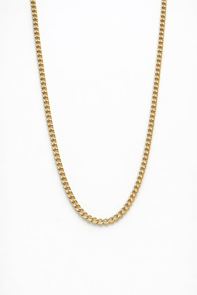 10KT HOLLOW CUBAN CURB FLAT CHAIN Size 20INCH 2MM Weight 2.1GR