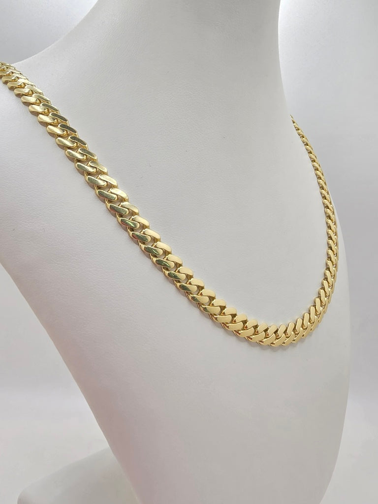 10KT CERTIFIED PLAIN MONACO CHAIN Size 20INCH 6.5MM Weight 15.4GR