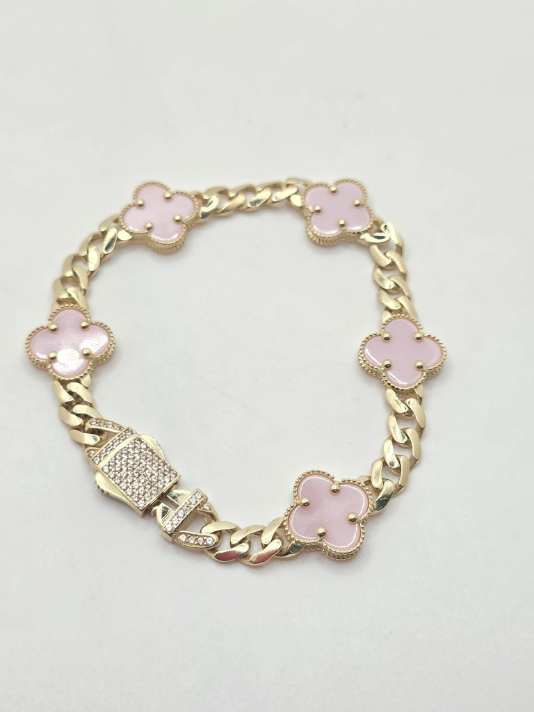 14KT FLOWER BRACELET Size 7INCH 6MM Weigth 12.5GR