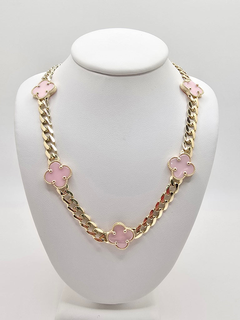 14KT FLOWER NECKLACE Size 18INCH 6MM Weigth 25.6GR