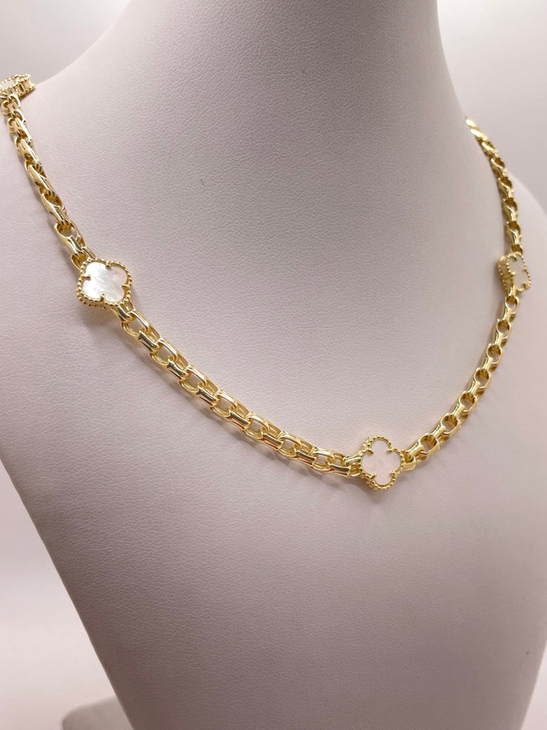 10KT FLOWER CHAIN Size 16INCH 4MM Weigth 14.1GR