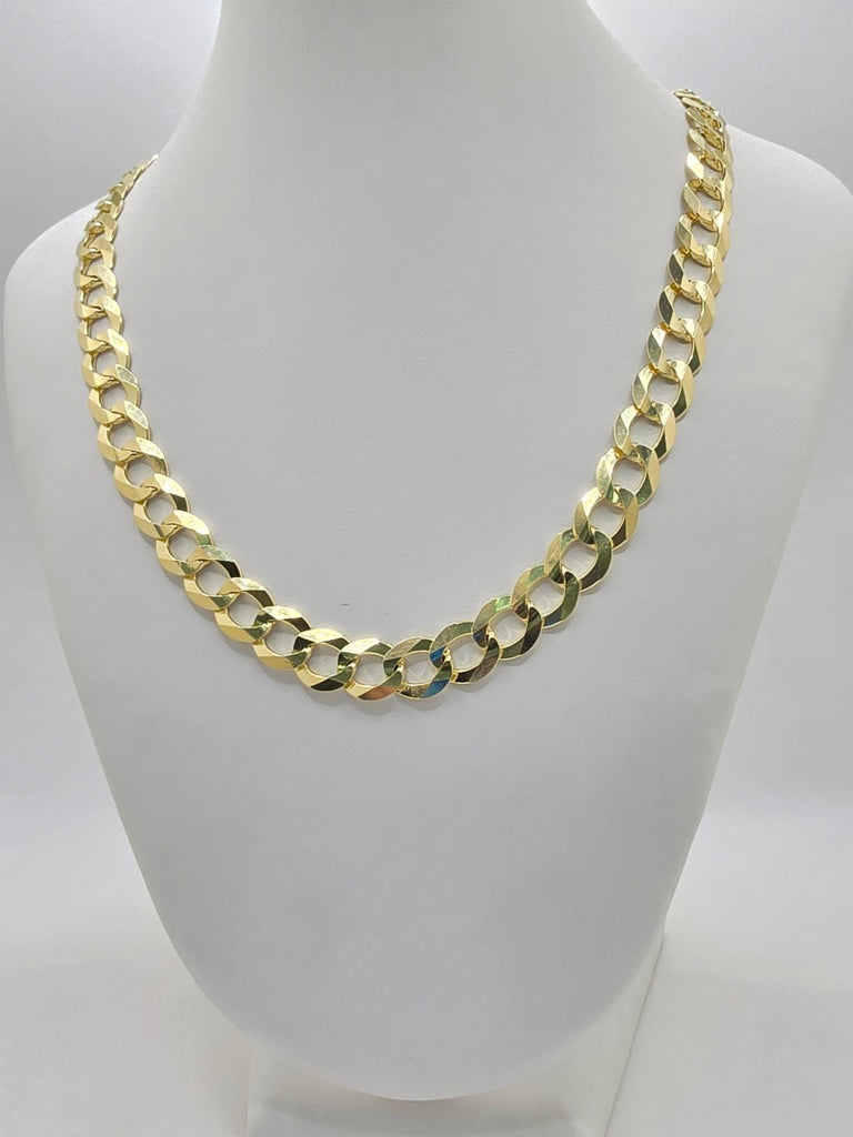 10KT SOLID CUBAN CURB FLAT CHAIN Size 24INCH 9.5MM Weight 43.2GR