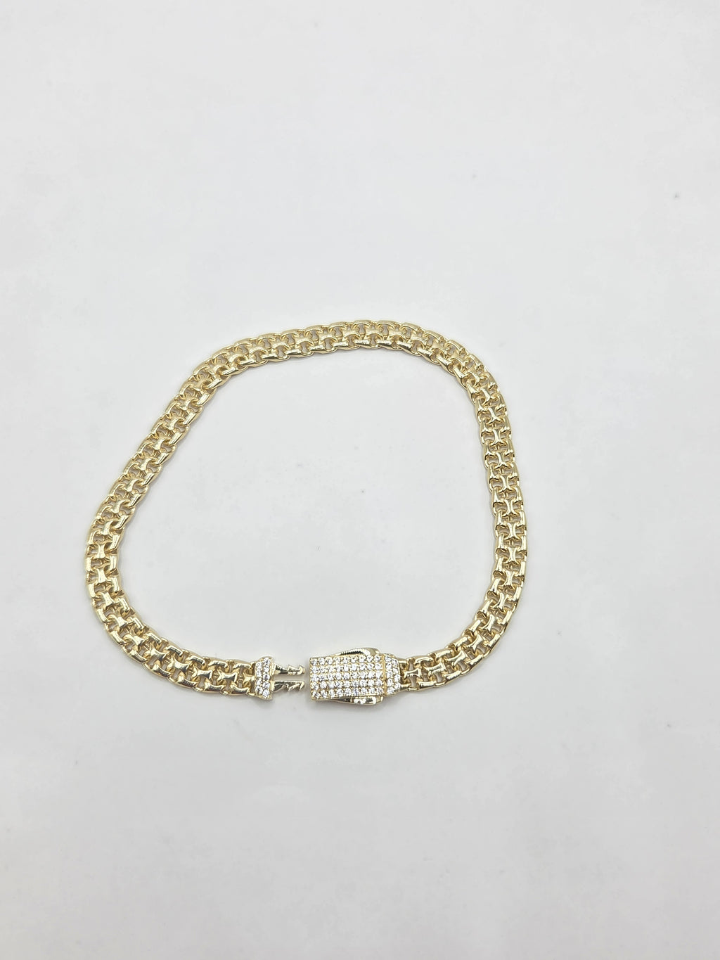 10KT MODERN DOUBLE LINK BRACELET Size 8INCH 5.5MM Weigth 7.1GR