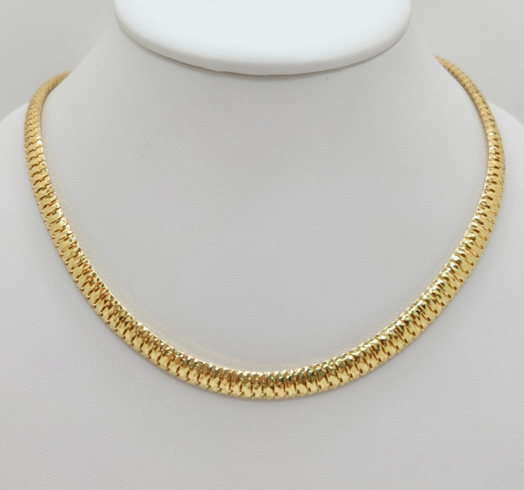 10KT DIAMOND CUT FLEXIBLE NECKLACE Size 20INCH 6.5GR Weight 20.8GR
