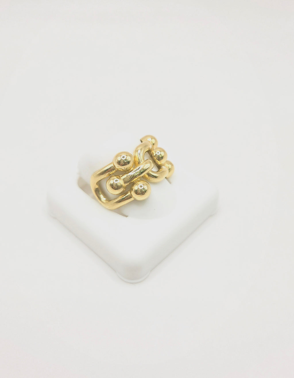 14KT GOLDEN BIG PAPER CLIP RING Size 7 Weigth 3.9GR