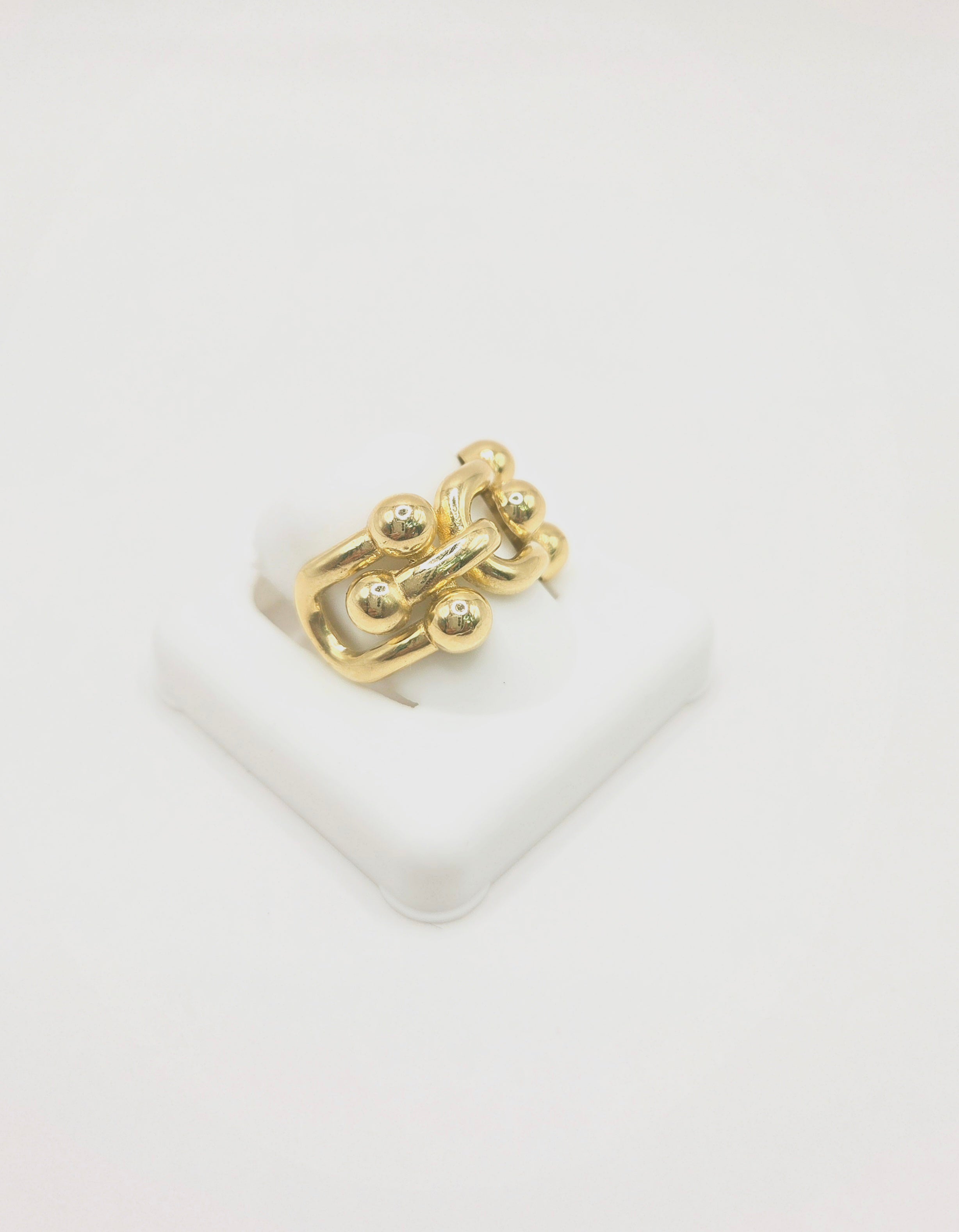 14KT GOLDEN BIG PAPER CLIP RING Size 7 Weigth 3.9GR