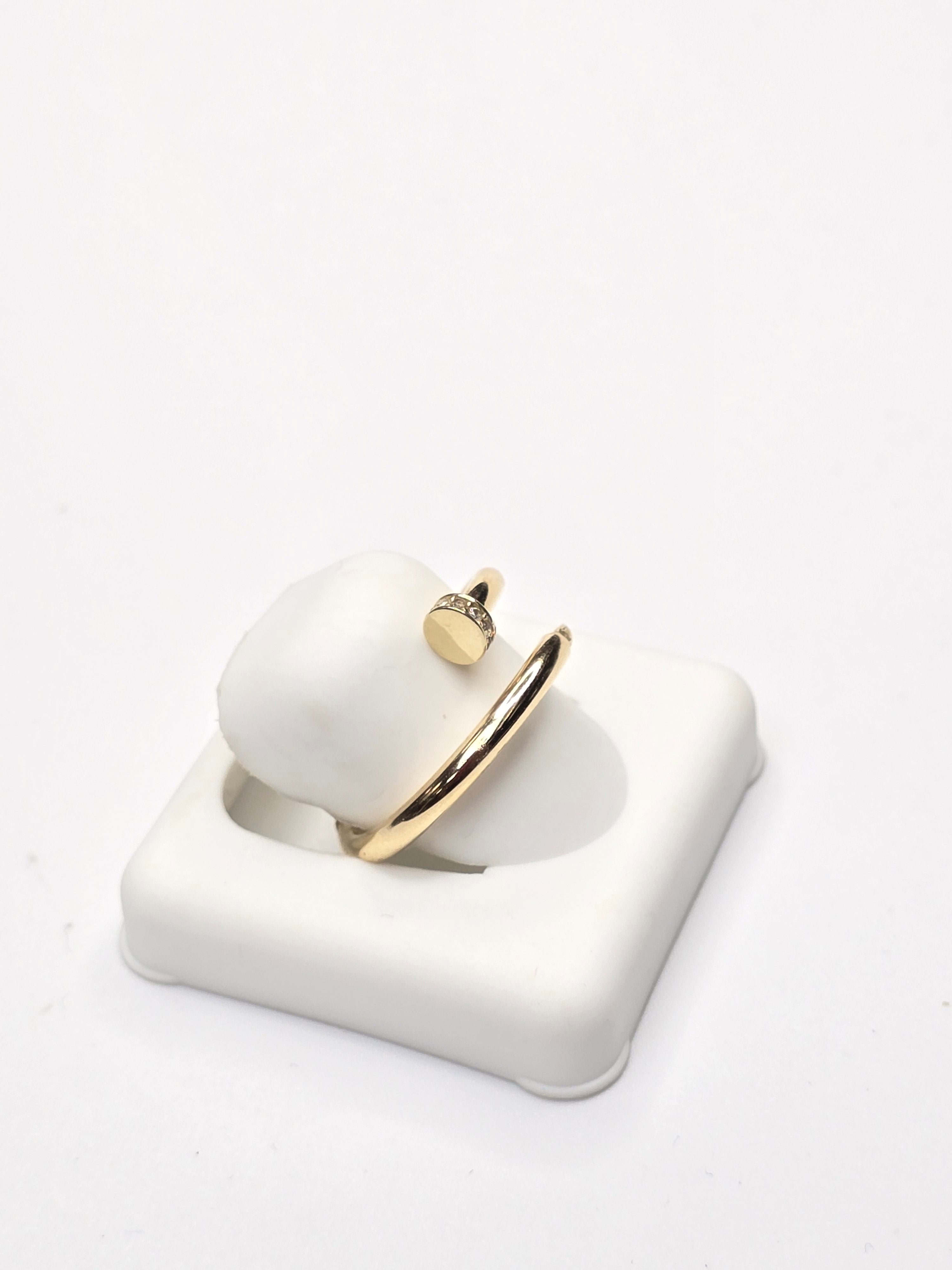 10KT MODERN NAIL WOMAN'S RING Size 7-8 Weigth 1.2GR