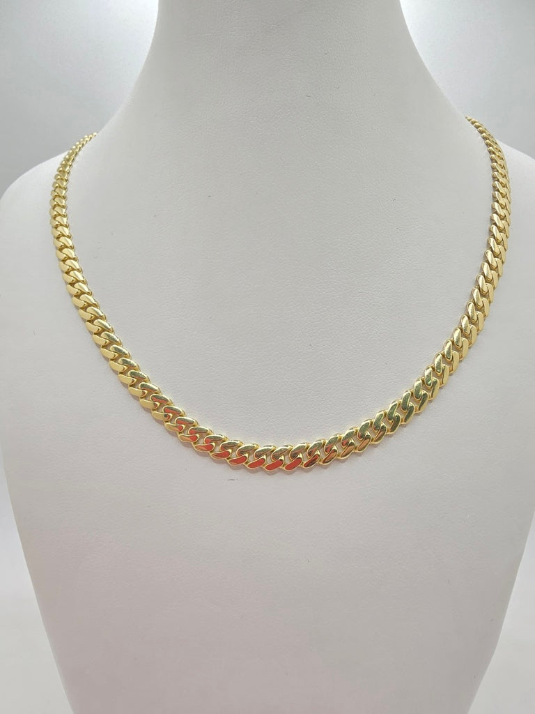 10KT PLAIN CERTIFIED MONACO CHAIN Size 5MM 18INCH Weight 11.5GR