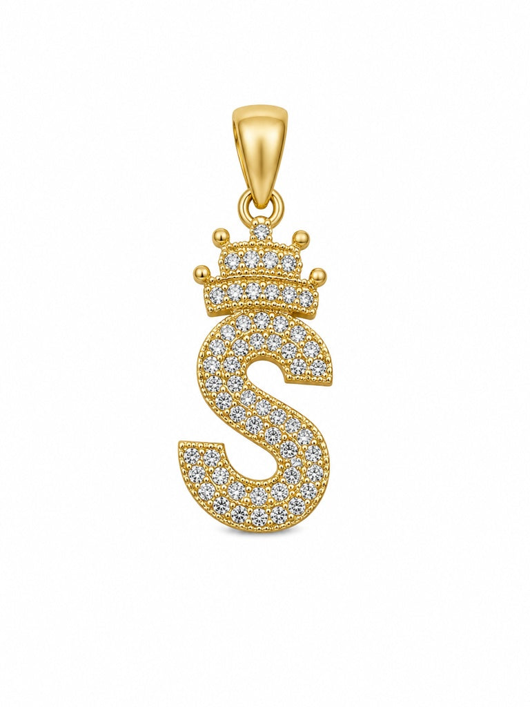 10KT "S" LETTERS PENDANT Size