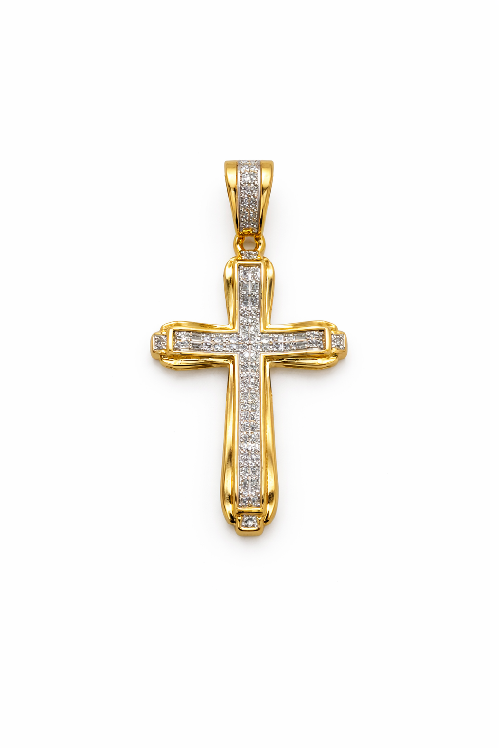 10KT MEDIUM ELEGANT DIAMOND CROSS PENDANT Size  Weigth 2.5GR