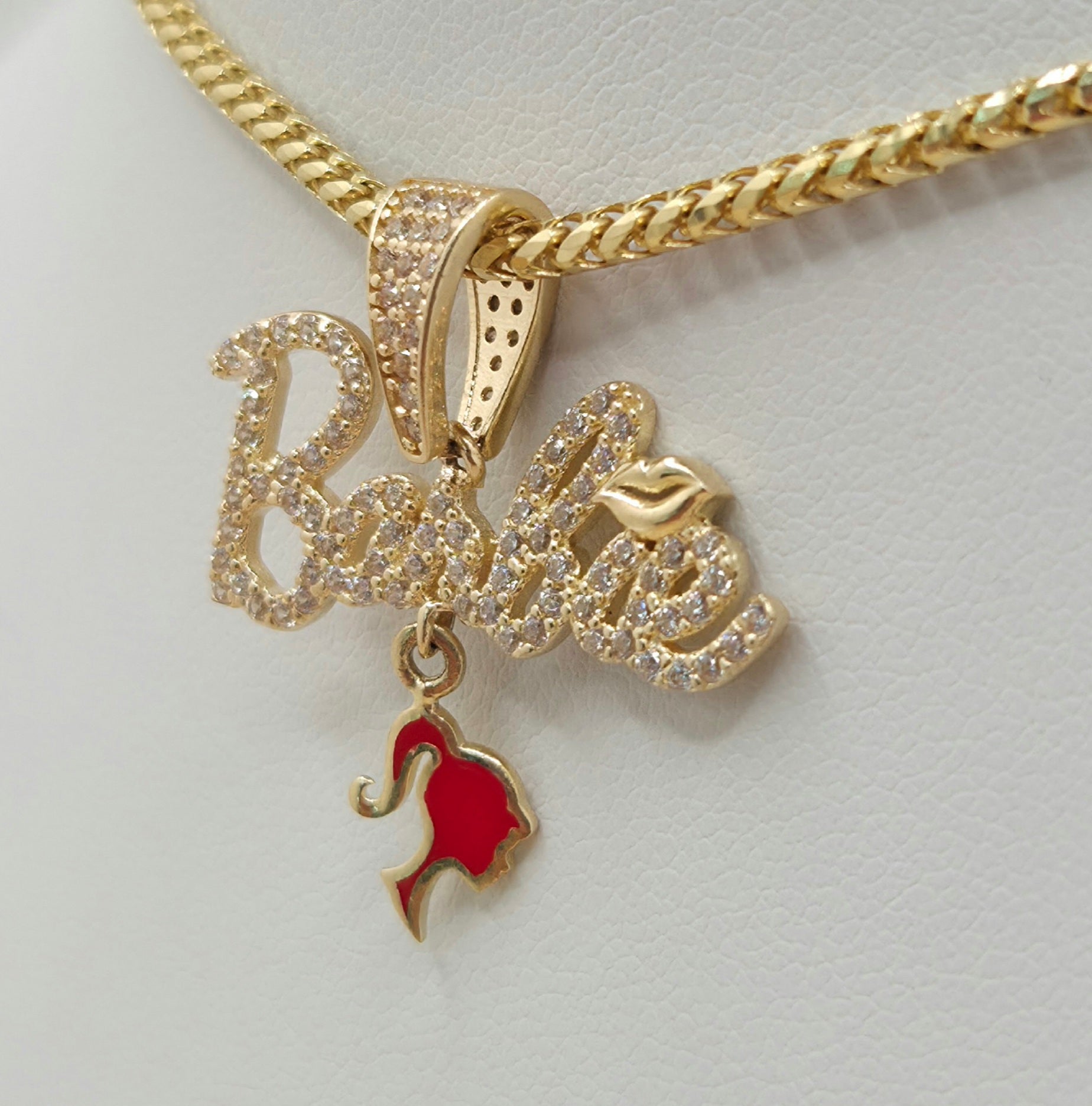 14KT CZ BARBIE PENDANT Weight 2.8GR