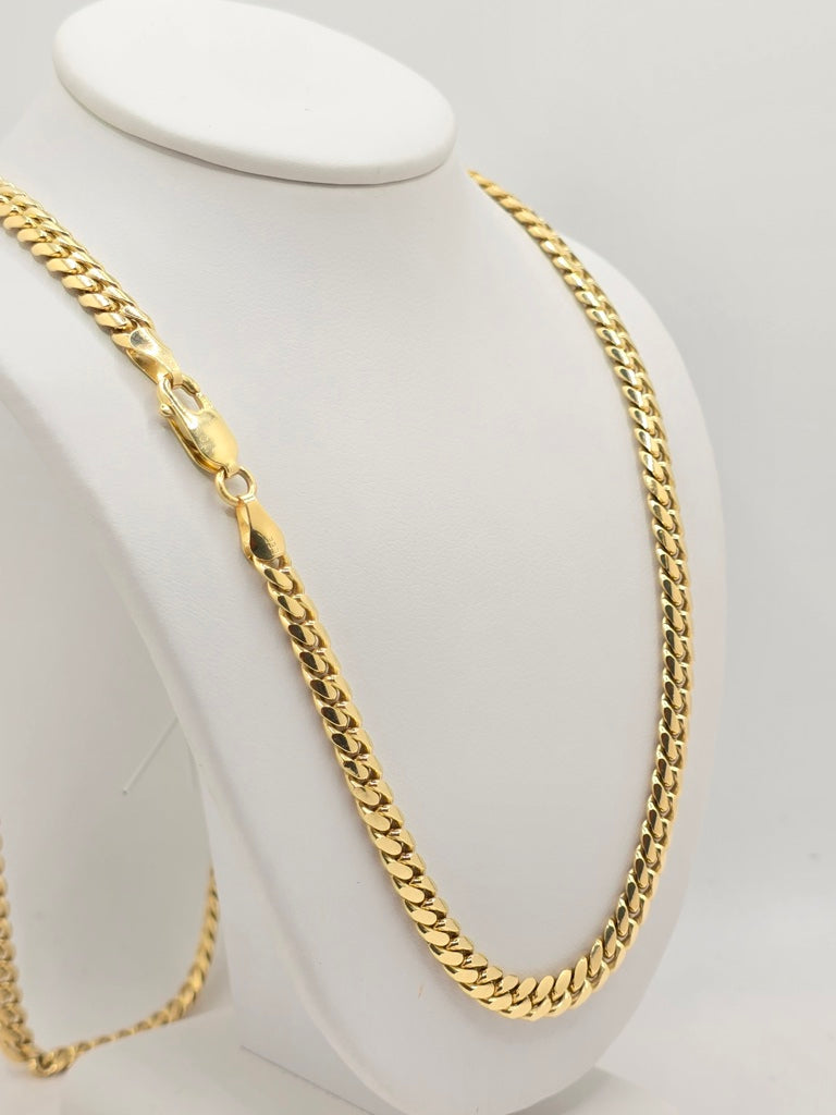 14KT SOLID MIAMI CUBAN CHAIN Size 5MM 24INCH Weight 49.2GR