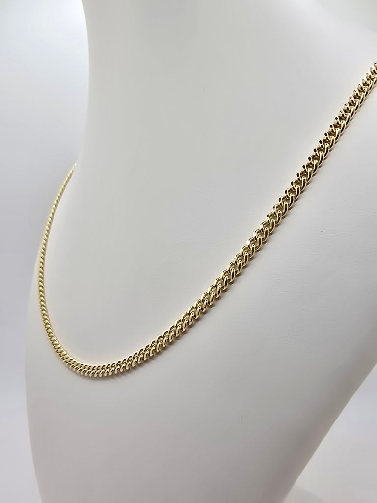 14KT SEMISOLID MIAMI CUBAN CHAIN Size 20INCH 3MM Weight 5.13GR