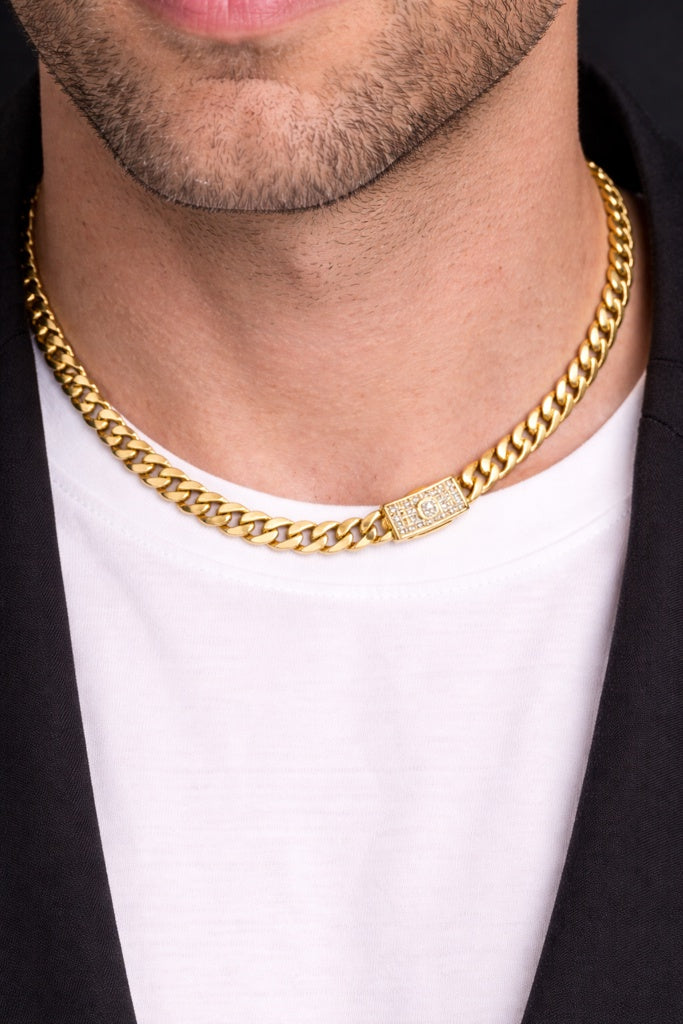 10KT MONACO STYLE CHAIN Size 6MM 18IN Weigth 11GRS