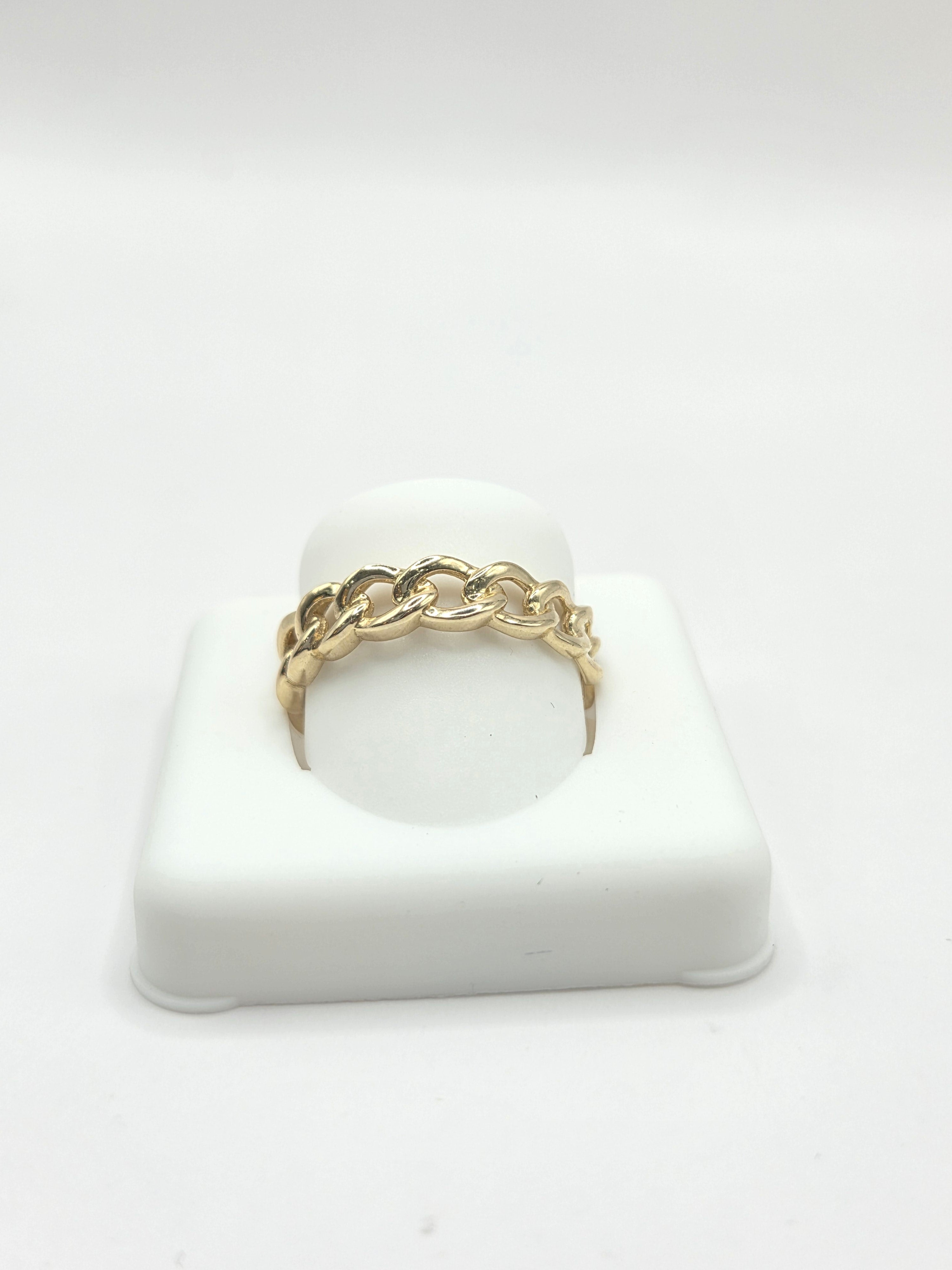 10KT CHAIN DESIGN WOMAN'S RING Size 8 Weigth 2.1GR